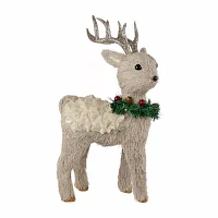 Northlight 13.75" Reindeer With Wreath Christmas Tabletop Decor