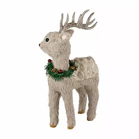 Northlight 13.75" Reindeer With Wreath Christmas Tabletop Decor