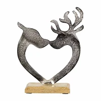 Northlight 10" Kissing Reindeer Metal Christmas Tabletop Decor