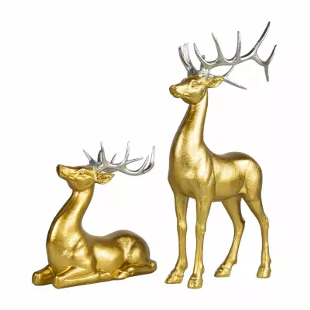 Northlight 2-pc. Gold Reindeer Christmas Tabletop Decor