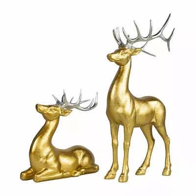 Northlight Gold Reindeer 2-pc. Christmas Figurine