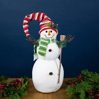 Northlight Glittered Snowman With Broom Christmas Tabletop Decor