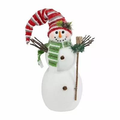 Northlight Glittered Snowman With Broom Christmas Tabletop Decor