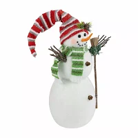 Northlight Glittered Snowman With Broom Christmas Tabletop Decor