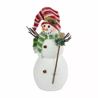 Northlight Glittered Snowman With Broom Christmas Tabletop Decor