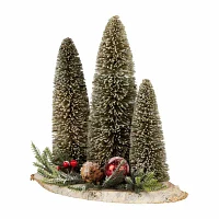 Northlight 10.25" Frosted Trio Christmas Tabletop Tree