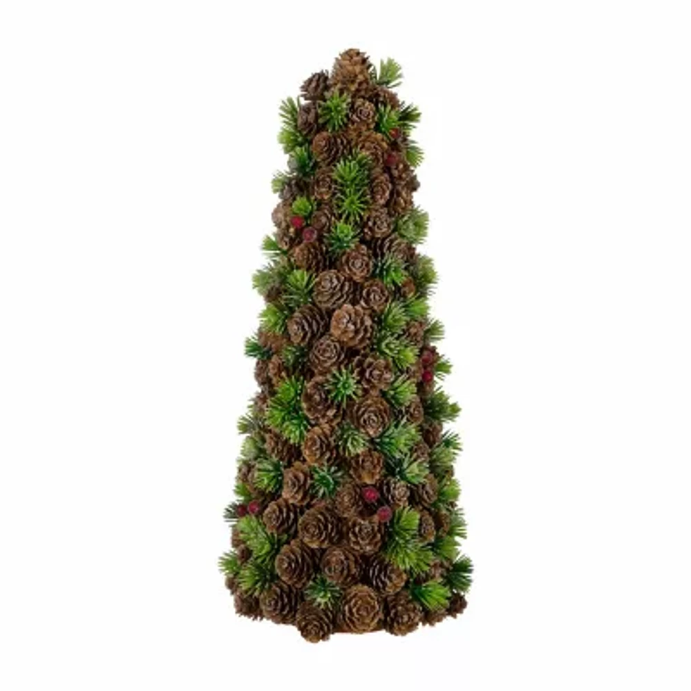 Northlight 15" Mini Wild Berries Cone Christmas Tabletop Tree