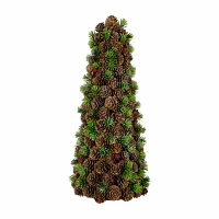 Northlight 15" Mini Wild Berries Cone Christmas Tabletop Tree