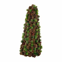 Northlight 15" Mini Wild Berries Cone Christmas Tabletop Tree