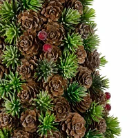 Northlight 15" Mini Wild Berries Cone Christmas Tabletop Tree