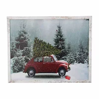 Northlight 19" Red Vw Car Led Canvas Art