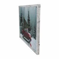 Northlight 19" Red Vw Car Led Canvas Art