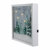 Northlight 10" X 10" Led Snow Winter Canvas Art