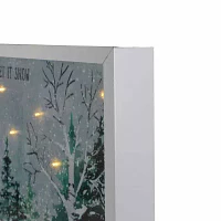 Northlight 10" X 10" Led Snow Winter Canvas Art