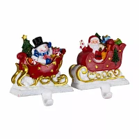 Northlight 4.25" Sleigh 2-pc. Christmas Stocking Holders