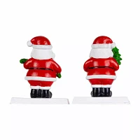 Northlight 4.75" Santa Stocking Holders 2-pc. Christmas Stocking Holders