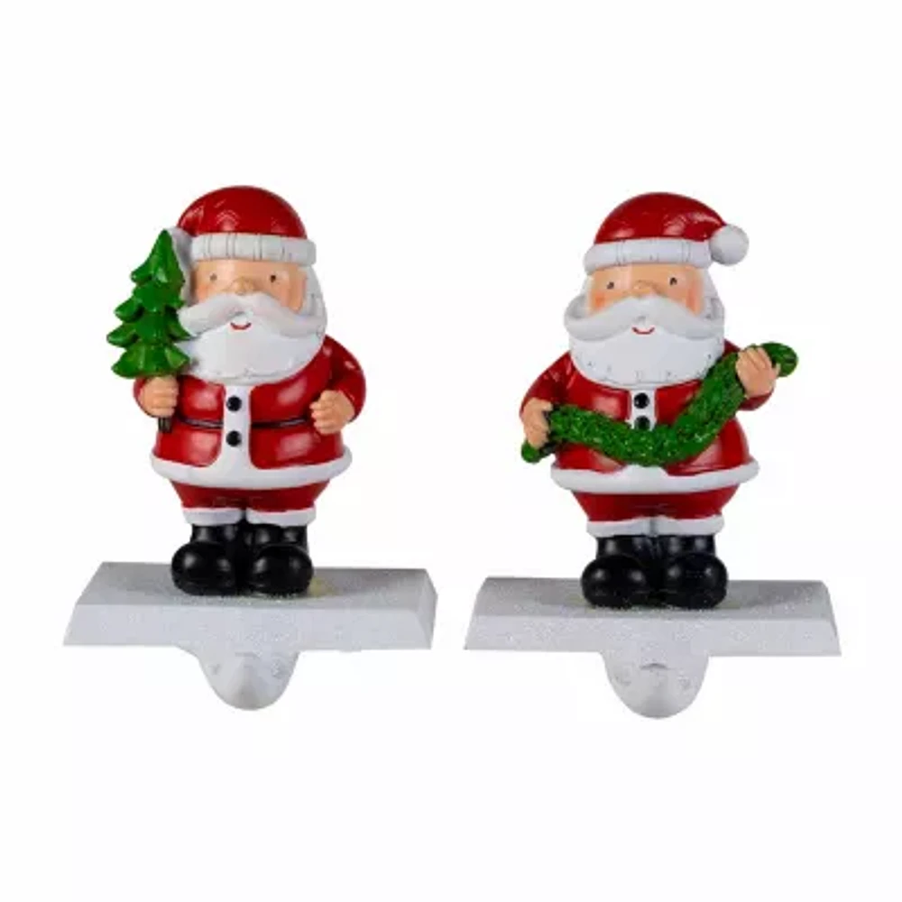 Northlight 4.75" Santa Stocking Holders 2-pc. Christmas Stocking Holders