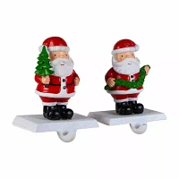 Northlight 4.75" Santa Stocking Holders 2-pc. Christmas Stocking Holders