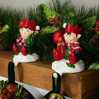 Northlight 5" Elves 2-pc. Christmas Stocking Holders