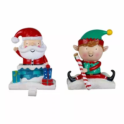 Northlight 5" Santa And Elf Christmas Stocking Holders