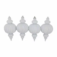 Northlight 10" Shatterproof Finial 4-pc. Christmas Ornament