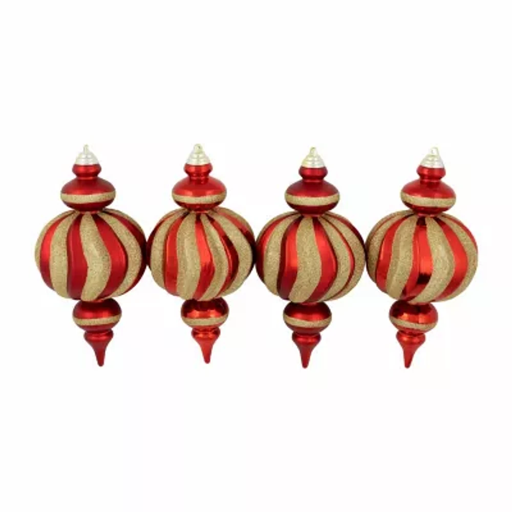 Northlight "10"" Shatterproof Finial" 4-pc. Christmas Ornament