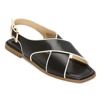 Liz Claiborne Womens Harmony Criss Cross Strap Flat Sandals