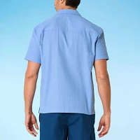 St. John's Bay Mens Striped Short Sleeve Swim Shirt