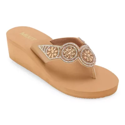Mixit Womens 5 Disc Wedge Sandals