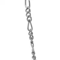 Sterling Silver 13 Inch Solid Figaro Chain Necklace