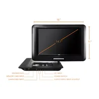 Trexonic 14.1" Portable DVD Player with TFT-LCD Screen and USB/SD/AV Inputs