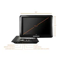 Trexonic 15.4" Portable DVD Player with TFT-LCD Screen and USB/SD/AV Inputs