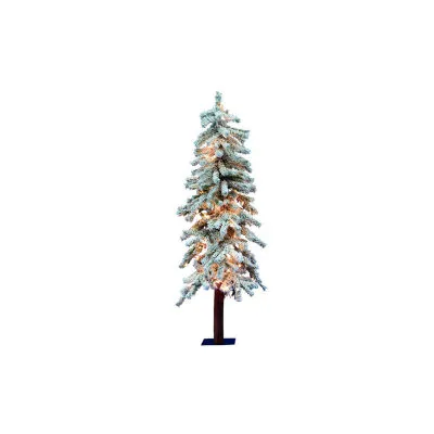 4' Flocked Prelit Alpine Christmas tree