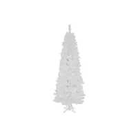 6.5' Prelit White Salem Pencil Pine Artificial Christmas Tree