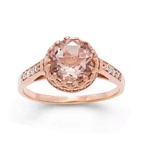 Simulated Morganite Sterling Silver Ring