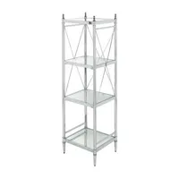 Pinnacle Chrome and Glass Four Tier Bathroom Shelf