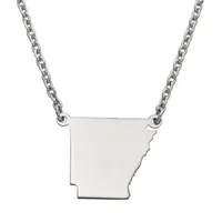 Personalized Sterling Silver Arkansas Pendant Necklace