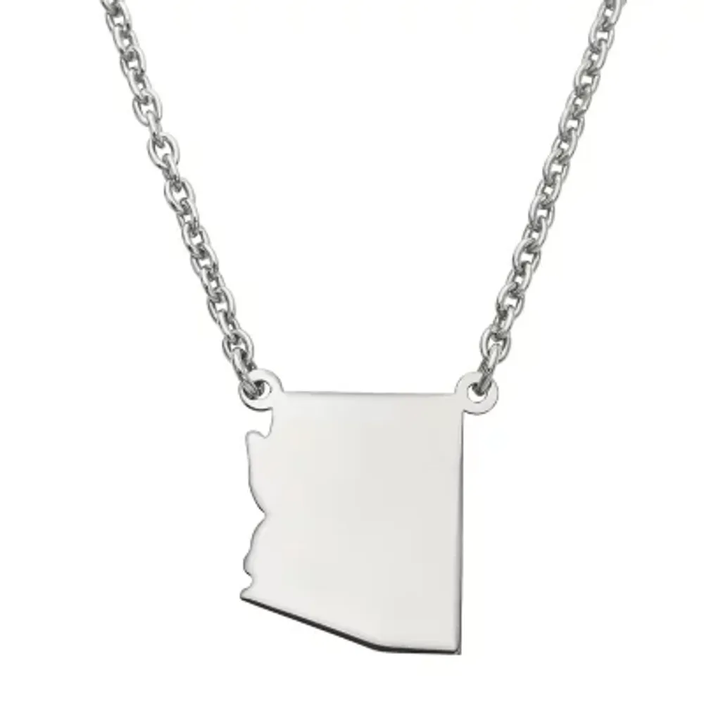 Personalized Sterling Silver Arizona Pendant Necklace