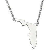 Personalized Sterling Silver Florida Pendant Necklace