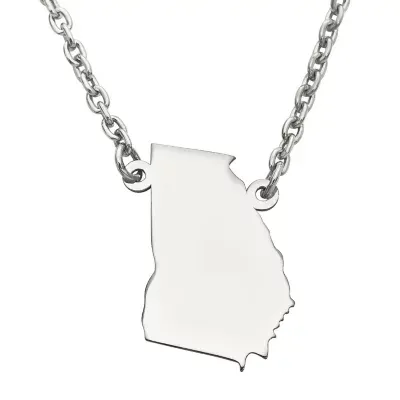 Personalized Sterling Silver Georgia Pendant Necklace