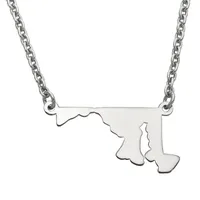 Personalized Sterling Silver Maryland Pendant Necklace