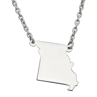 Personalized Sterling Silver Missouri Pendant Necklace