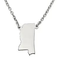 Personalized Sterling Silver Mississippi Pendant Necklace