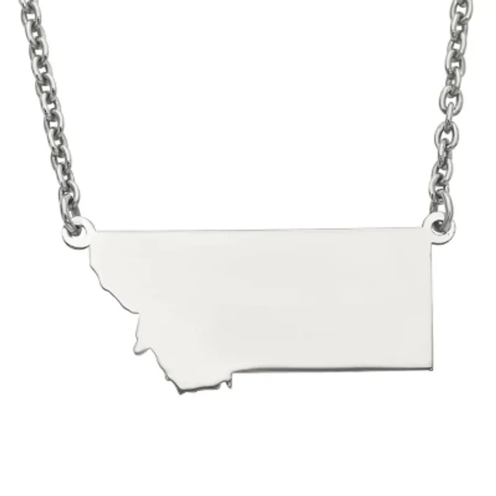 Personalized Sterling Silver Montana Pendant Necklace