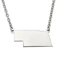 Personalized Sterling Silver Nebraska Pendant Necklace