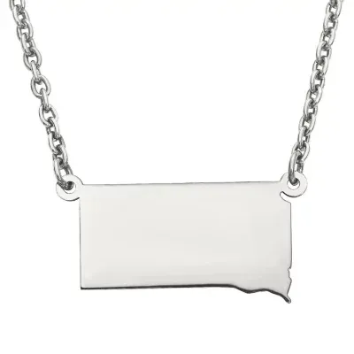 Personalized Sterling Silver South Dakota Pendant Necklace