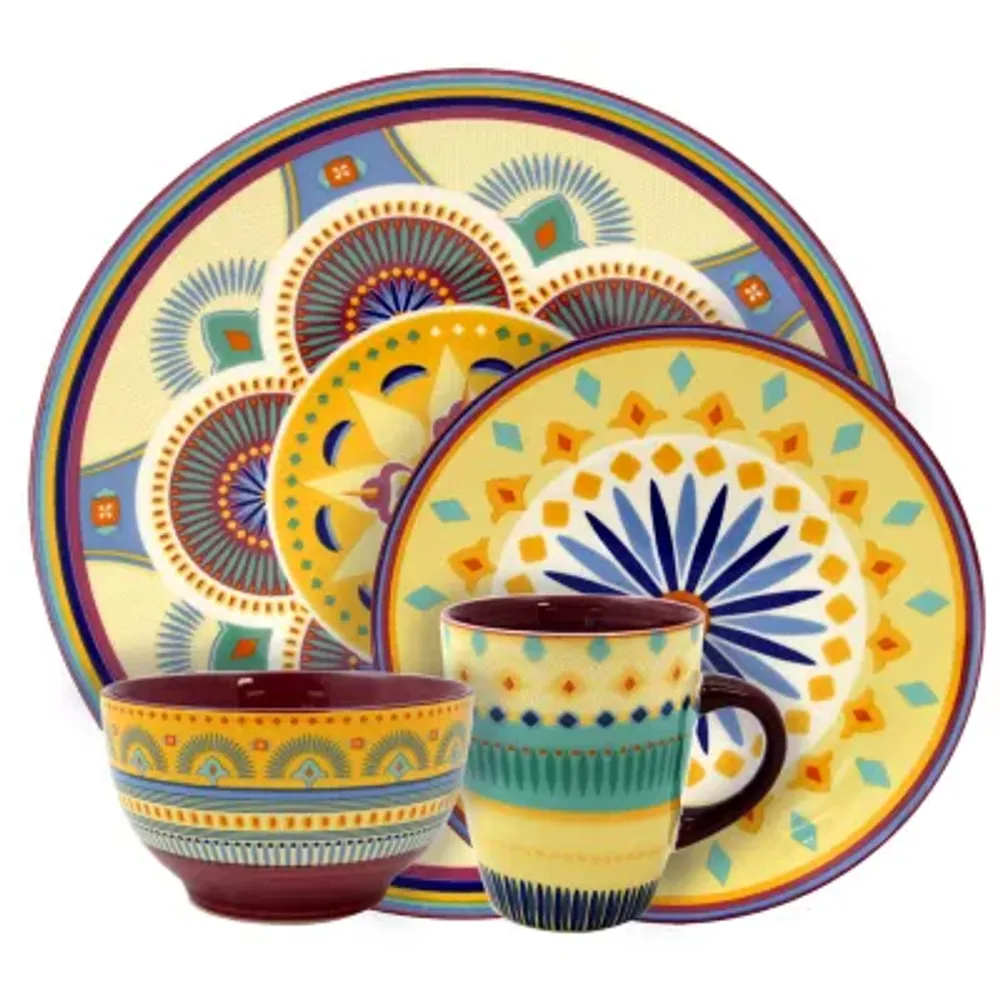 Elama Puesta De Sol 16-pc. Stoneware Dinnerware Set