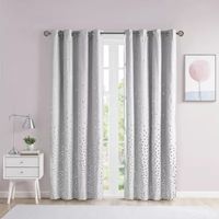 Intelligent Design Liv 50"W X 84"L Metallic Triangle Printed 100% Blackout Grommet Top Single Curtain Panel