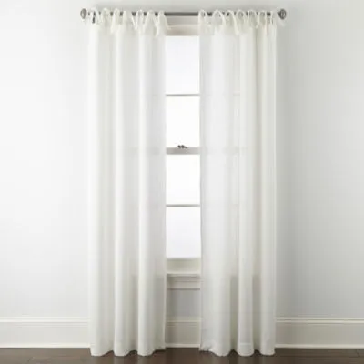 Home Expressions Tie Top Sheer Set of 2 Curtain Panel