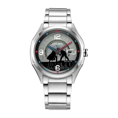 Citizen Luke And Vander Duel Star Wars Mens Silver Tone Stainless Steel Bracelet Watch Aw1140-51w